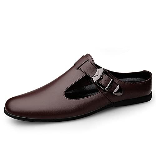 【並行輸入品】ChicLovey Mens Backless Mules Clog Slippers Breathable Leather Hの画像