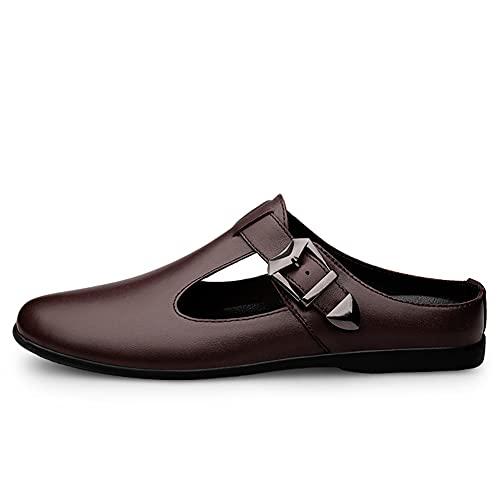 【並行輸入品】ChicLovey Mens Backless Mules Clog Slippers Breathable Leather Hの画像