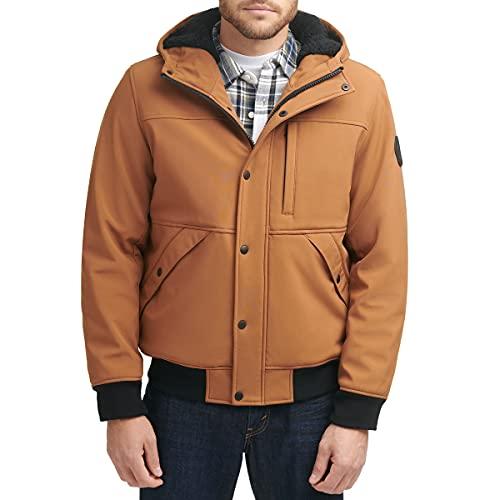 【並行輸入品】Levi's mens Levi's Men's Mixed Media Hoodie Bomber COAT， Brown，