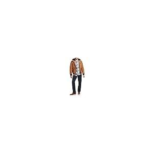 【並行輸入品】Levi's mens Levi's Men's Mixed Media Hoodie Bomber COAT， Brown，