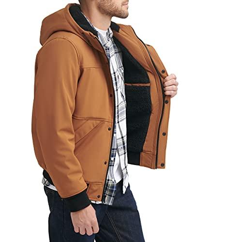【並行輸入品】Levi's mens Levi's Men's Mixed Media Hoodie Bomber COAT， Brown，