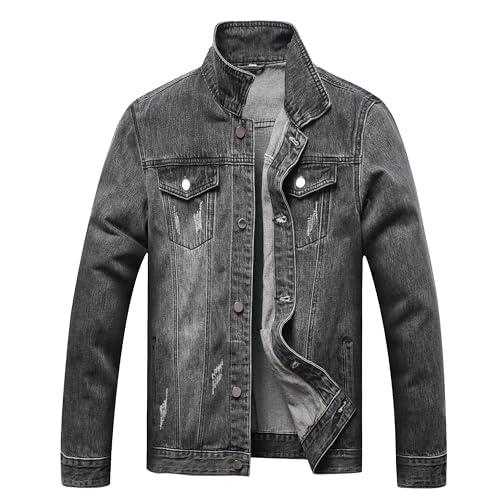 【並行輸入品】BULUWIE Jean Jacket for Men， Fashion Mens Denim Jacket Washed Cl