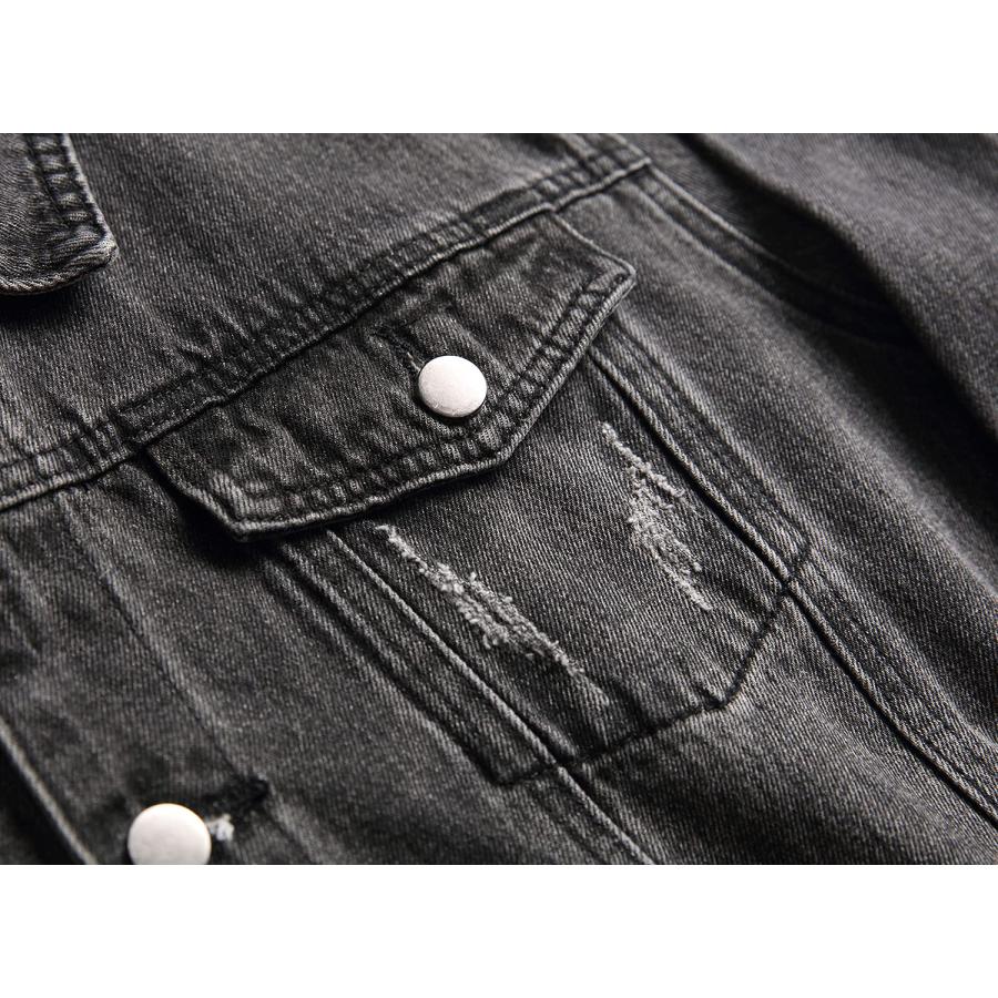 【並行輸入品】BULUWIE Jean Jacket for Men， Fashion Mens Denim Jacket Washed Cl