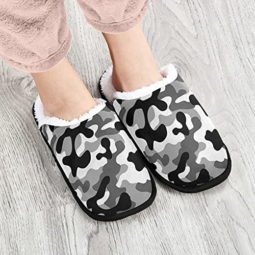 【並行輸入品】Dussdil Black White Gray Camouflage Womens Mens Slippers Camou H_4