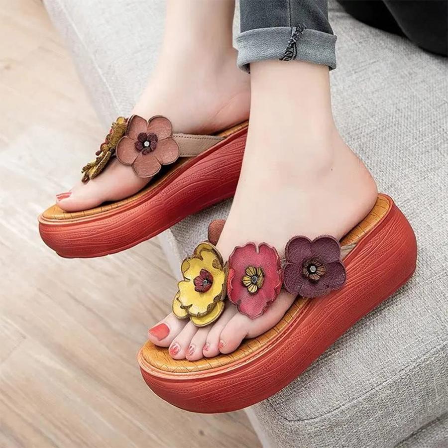 【並行輸入品】GHYUB Women's High Flip Flop Heeled Platform,Slippers for Womanの画像