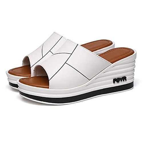 【並行輸入品】CYBLING Leisure High Heel Platform Slides Slipper for Women Openの画像