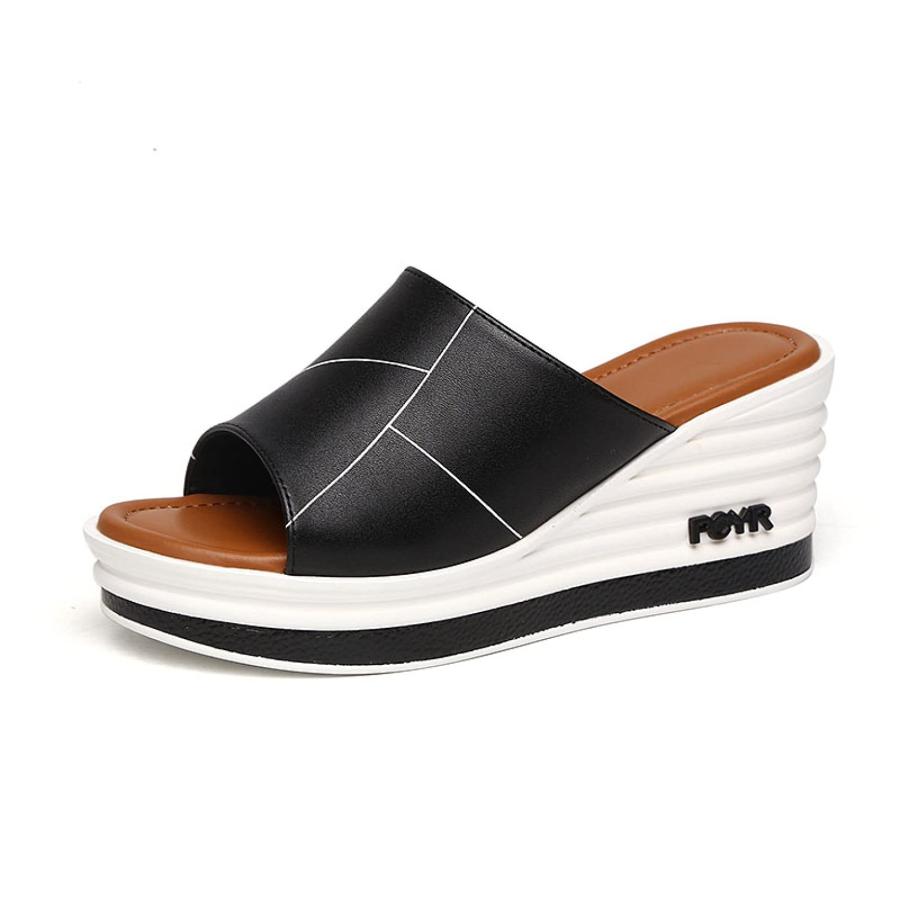 【並行輸入品】CYBLING Leisure High Heel Platform Slides Slipper for Women Openの画像