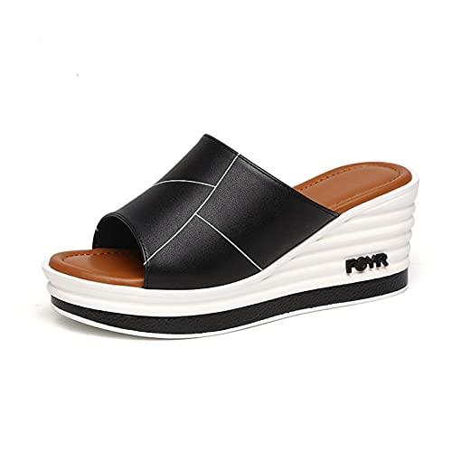 【並行輸入品】CYBLING Leisure High Heel Platform Slides Slipper for Women Openの画像