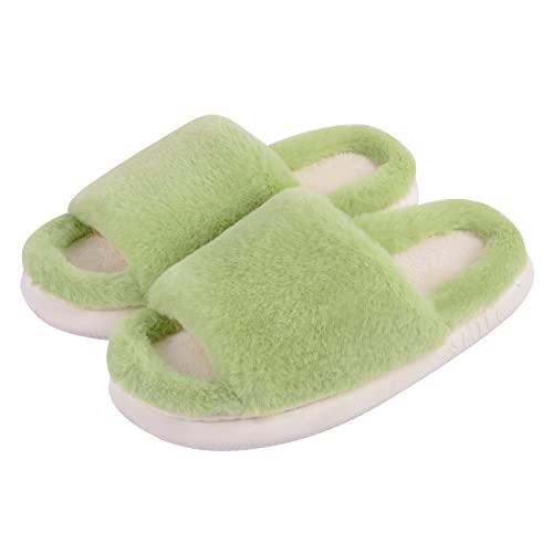 【並行輸入品】Feionusin Fluffy Womens House Slippers Memory Foam Open Toe Comf_1