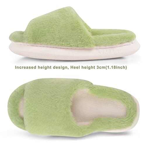 【並行輸入品】Feionusin Fluffy Womens House Slippers Memory Foam Open Toe Comf_7