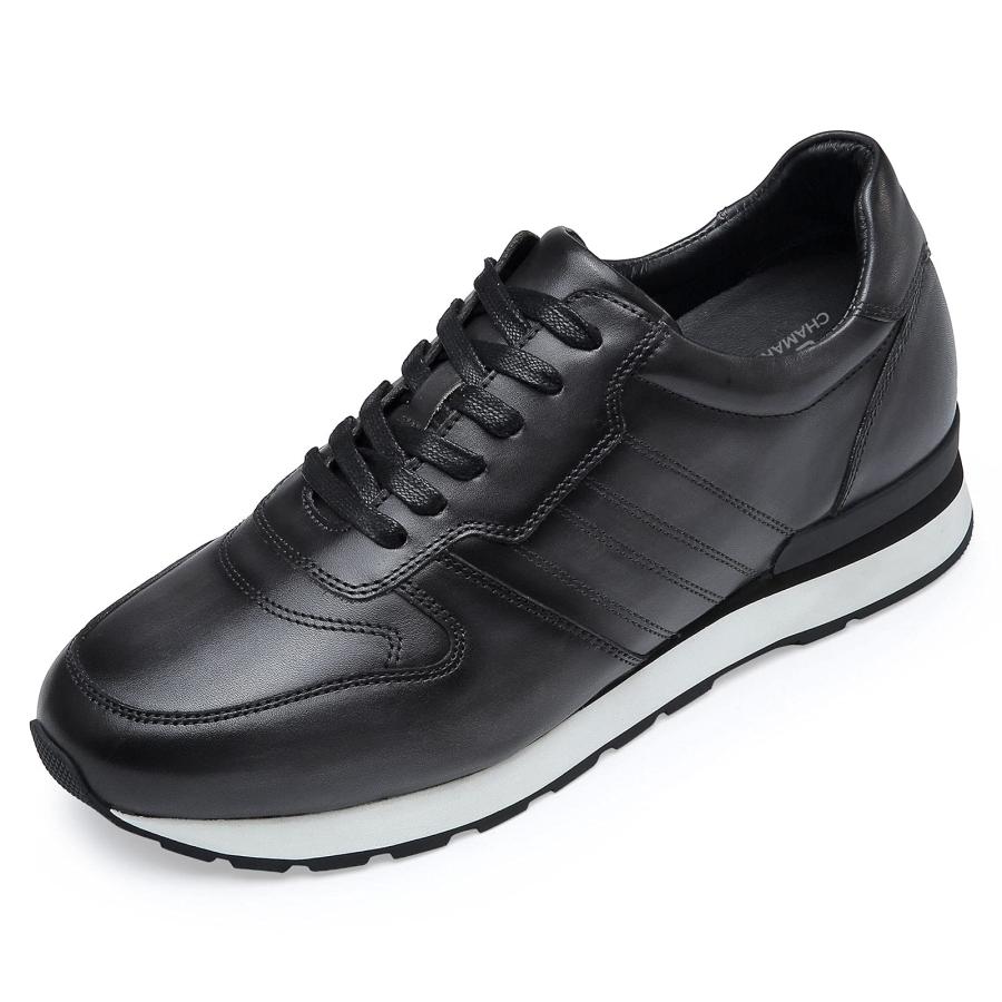 【並行輸入品】CHAMARIPA Men's Elevator Shoes Casual Leather Sneakers Invisible
