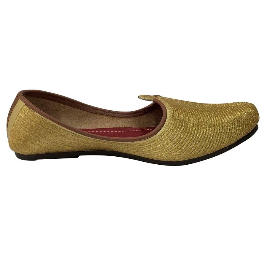 【並行輸入品】Gold Punjabi Jutti メンズ Mojari メンズ Sherwani シューズ メンズ Jooti ウェディングシ_9
