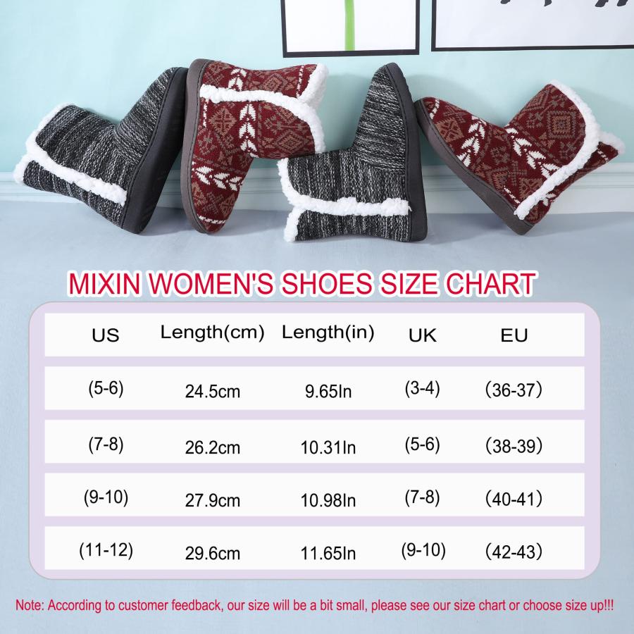【並行輸入品】MIXIN Women Comfort Warm Fluffy Faux Fur Slipper Boots Soft Memo_3