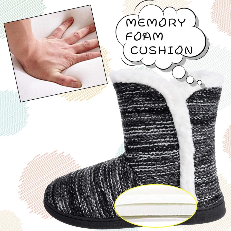 【並行輸入品】MIXIN Women Comfort Warm Fluffy Faux Fur Slipper Boots Soft Memo_9