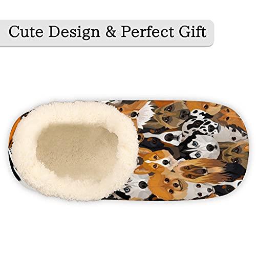 【並行輸入品】Animal Dog Slippers for Women Mens, Theme Dogs Winter Warm Soft_7