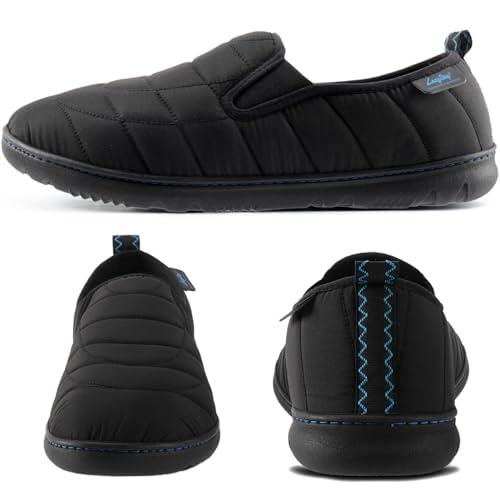 【並行輸入品】LazyStep メンズ 耐水性スリッパ 快適な低反発素材 スリップオン 屋内 屋外 ハウスシューズ, ブラック, 11 12 L_4
