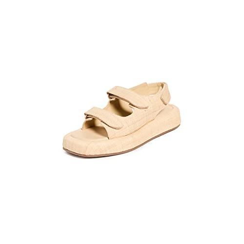 【並行輸入品】Loeffler Randall レディース ツーバンドプラットフォームサンダル, ナチュラル, 9.5 Loeffler Ranの画像