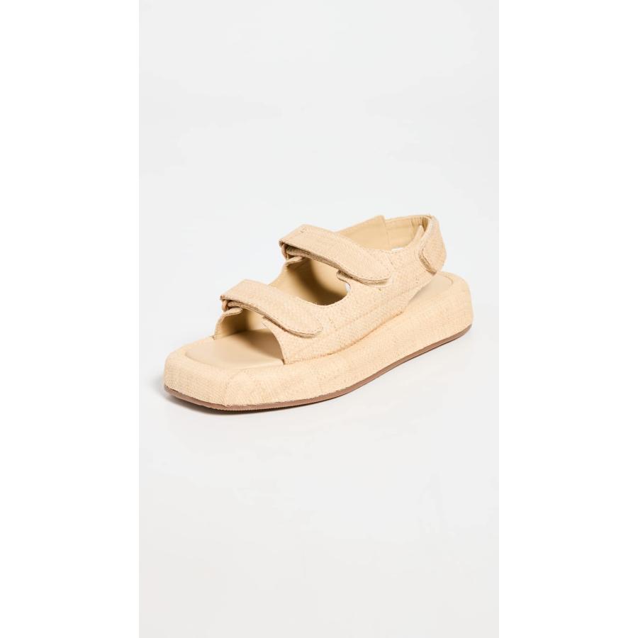 【並行輸入品】Loeffler Randall レディース ツーバンドプラットフォームサンダル, ナチュラル, 9.5 Loeffler Ranの画像