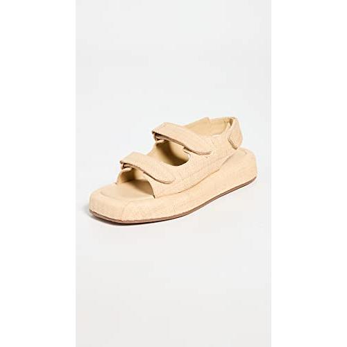 【並行輸入品】Loeffler Randall レディース ツーバンドプラットフォームサンダル, ナチュラル, 9.5 Loeffler Ranの画像