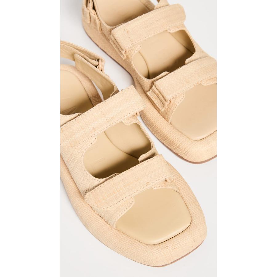 【並行輸入品】Loeffler Randall レディース ツーバンドプラットフォームサンダル, ナチュラル, 9.5 Loeffler Ranの画像