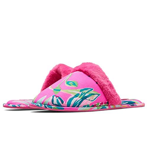 【並行輸入品】Lilly Pulitzer Plush Clara Slipper Plumeria Pink/I'm Feline Fine_1