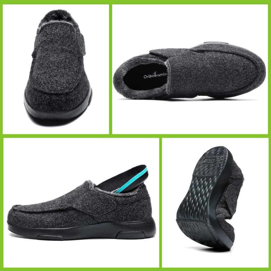 【並行輸入品】OrthoComfoot Men's Slippers With Arch Support,Moccasin Indoor Ouの画像