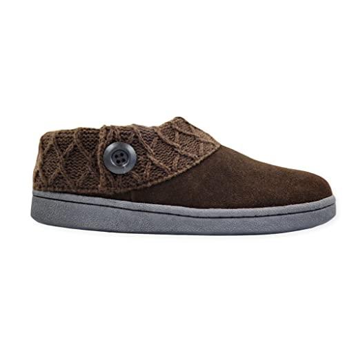 【並行輸入品】Clarks Scuff ダークブラウン ニットファー スリッポン フラットスリッパ ラウンドトゥ スライドミュール (ブラウン、_7