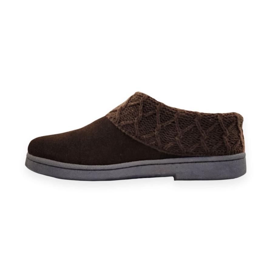 【並行輸入品】Clarks Scuff ダークブラウン ニットファー スリッポン フラットスリッパ ラウンドトゥ スライドミュール (ブラウン、_9