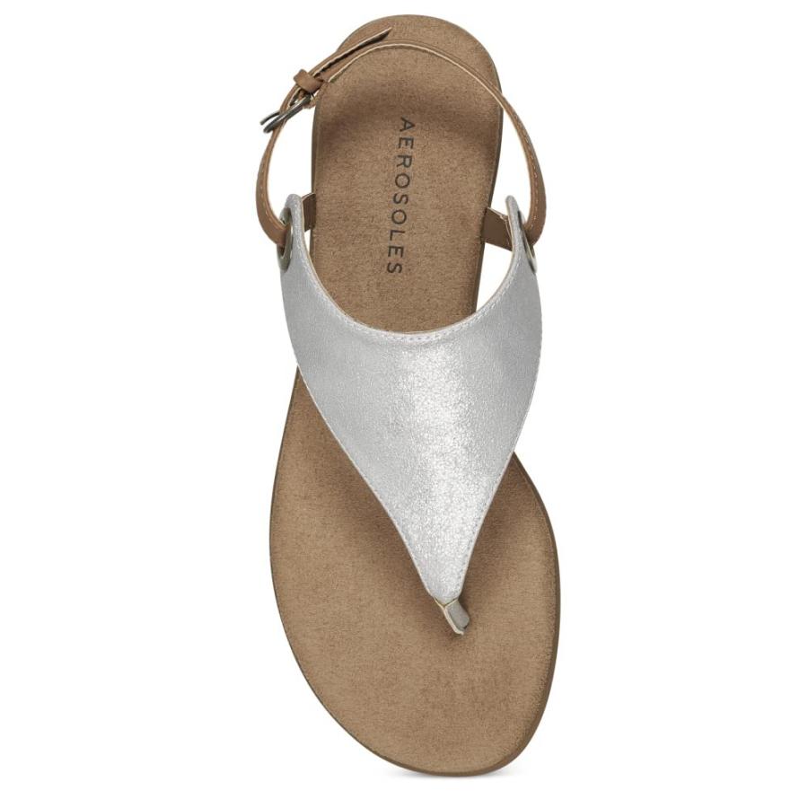 【並行輸入品】Aerosoles Women's in Conchlusion Flip Flop， Silver Metallic， 8 Ae_9
