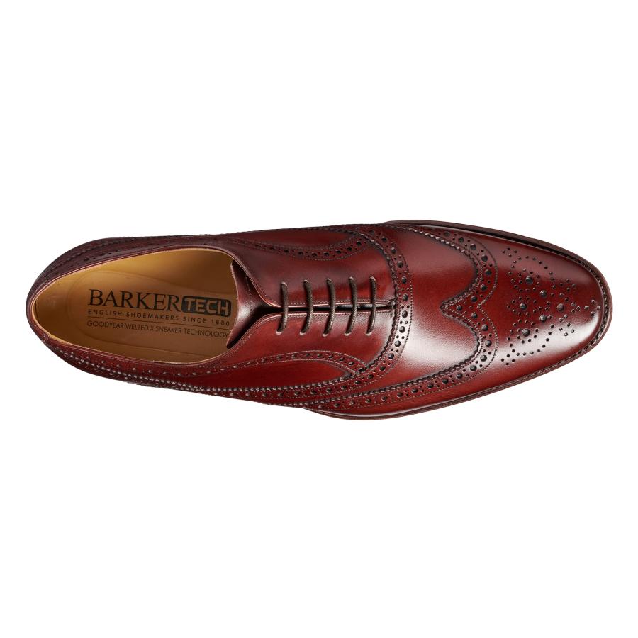 【並行輸入品】BARKER Men's Turing Leather Oxford Dress Shoe Cherry Calfの画像