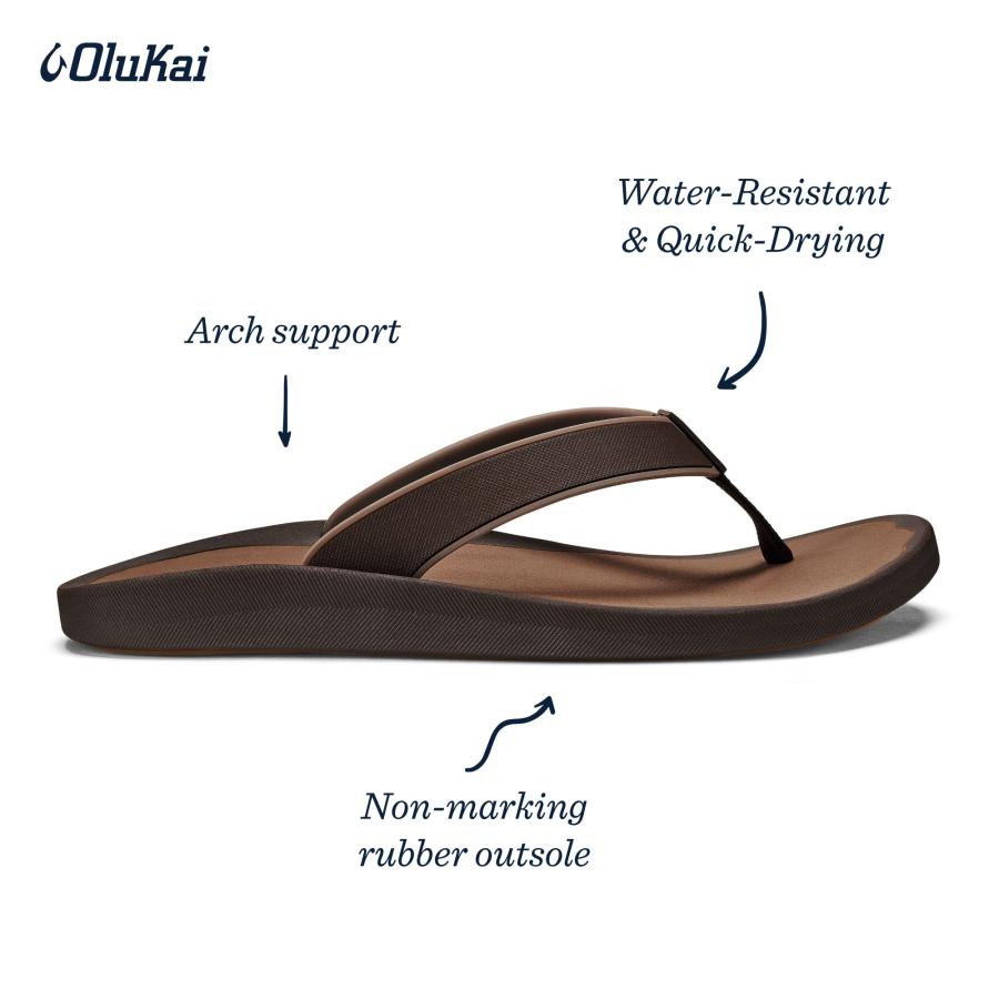 【並行輸入品】OluKai Koko'o Men's Beach Sandals, Quick Dry Flip Flop Slides, Waの画像