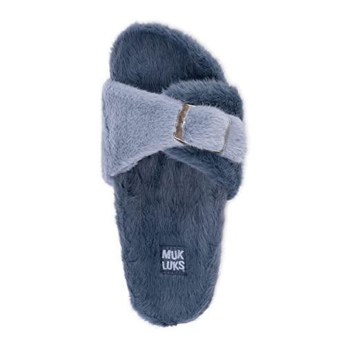 【並行輸入品】MUK LUKS womens Muk Luks〓 Women's Brilla Slipper, Denim Blue, Larの画像