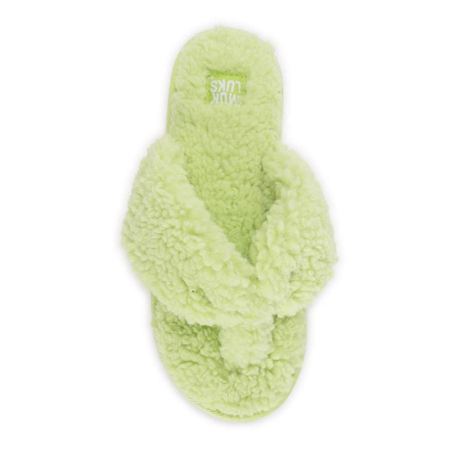 【並行輸入品】MUK LUKS womens Women's Taryn Thong Slipper， Butterfly Green， La_3