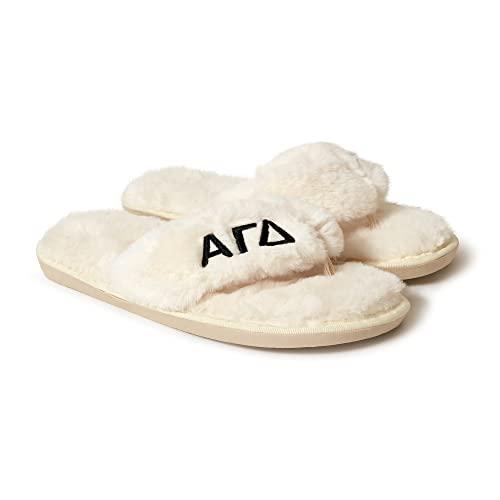 【並行輸入品】Sorority Shop Alpha Gamma Delta ファジースリッパ レディース, ホワイト, 5 6 Sororit_1