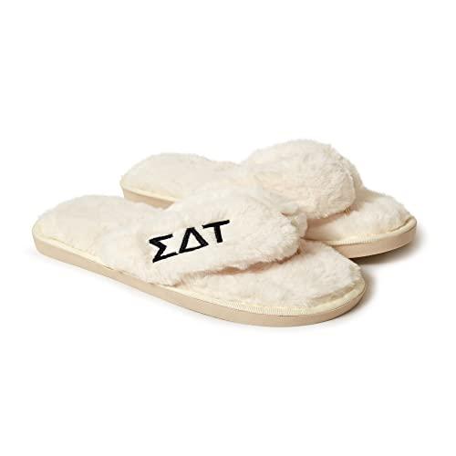 【並行輸入品】Sorority Shop Sigma Delta Tau Fuzzy Slippers Women (Large, numer_1