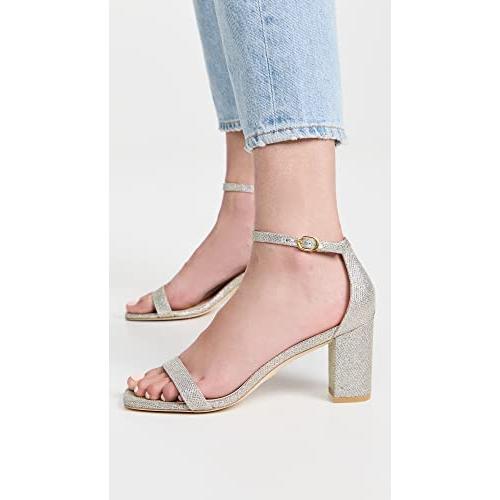 【並行輸入品】Stuart Weitzman レディース Nudistcurve 75 ブロックサンダル, プラチノ, 5.5 Stuart Wの画像