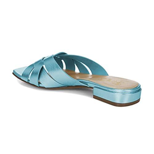 【並行輸入品】FOWT Women’s Braided Slide Sandals Cross Strappy Flats Backlessの画像
