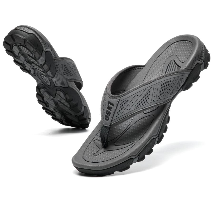 【並行輸入品】Lxso Flip Flops for Men Beach Thong Sandals with Arch Support Wa_3