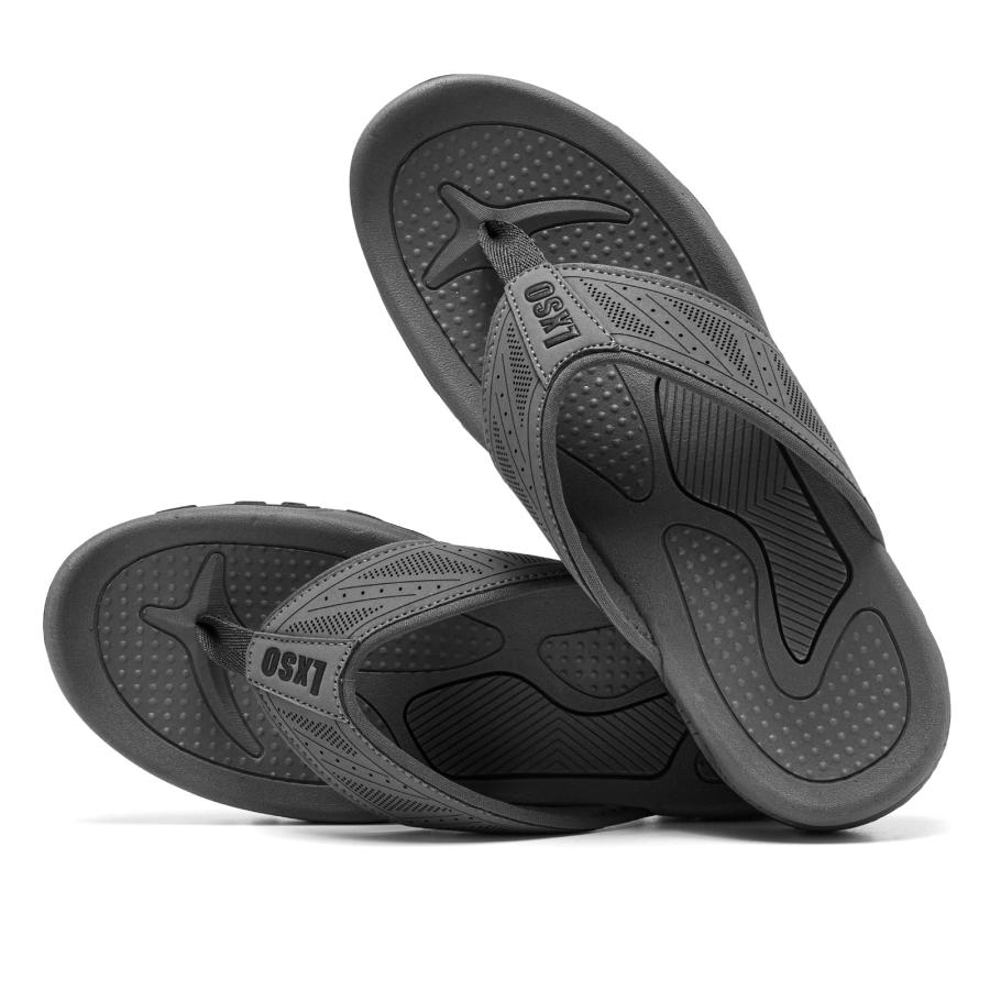 【並行輸入品】Lxso Flip Flops for Men Beach Thong Sandals with Arch Support Wa_6