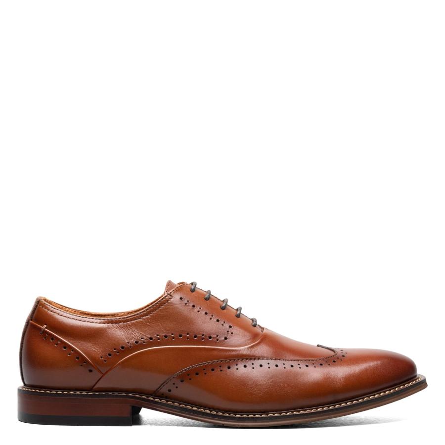 【並行輸入品】STACY ADAMS メンズ マッカーサー ウィングチップ オックスフォード， コニャック， 10.5 Wide Stacy A_3