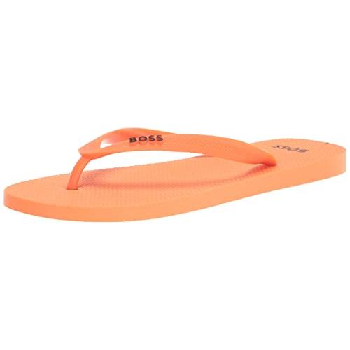 【並行輸入品】BOSS レディース ビッグロゴ ビーチサンダル スリッパ, 蛍光ペンオレンジ。, 10 11 BOSS Men's Big Lo_1