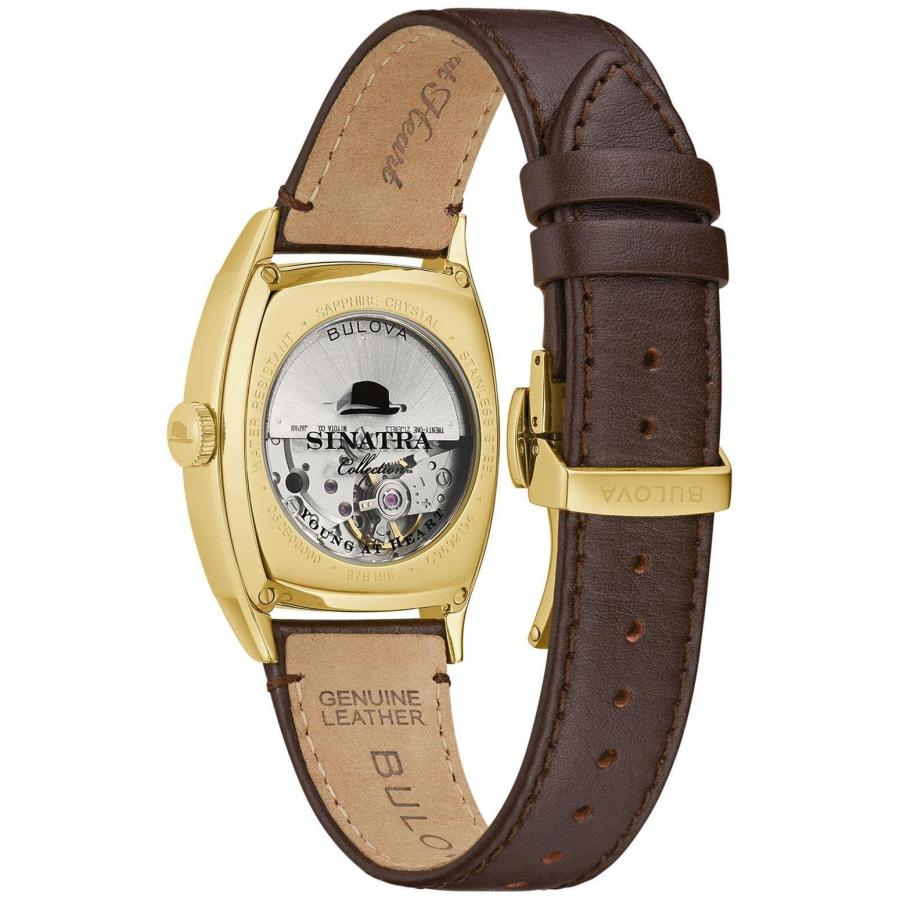 【並行輸入品】Bulova Men's Frank Sinatra 'Young at Heart' Brown Leather Strapの画像
