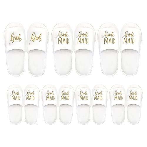 【並行輸入品】JEIBEI Wedding Slippers Set of 7 bridesmaid slippers Bride Slipp_1
