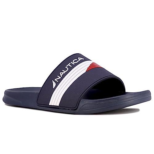 【並行輸入品】Nautica メンズ アスレチック スライド コンフォート サンダル シャワー スリッパ， ネイビー モンテ， 10 Nauti