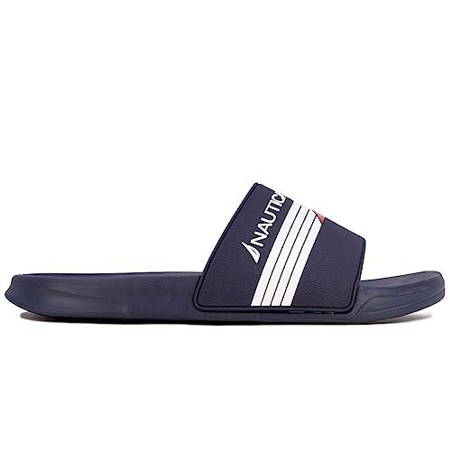 【並行輸入品】Nautica メンズ アスレチック スライド コンフォート サンダル シャワー スリッパ， ネイビー モンテ， 10 Nauti