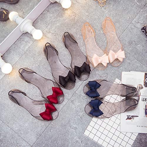 【並行輸入品】Holibanna Peep toe Sandals Female Work Flat Bowtie Clear Sandalsの画像