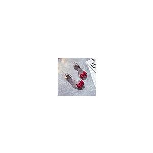 【並行輸入品】Holibanna Peep toe Sandals Female Work Flat Bowtie Clear Sandalsの画像