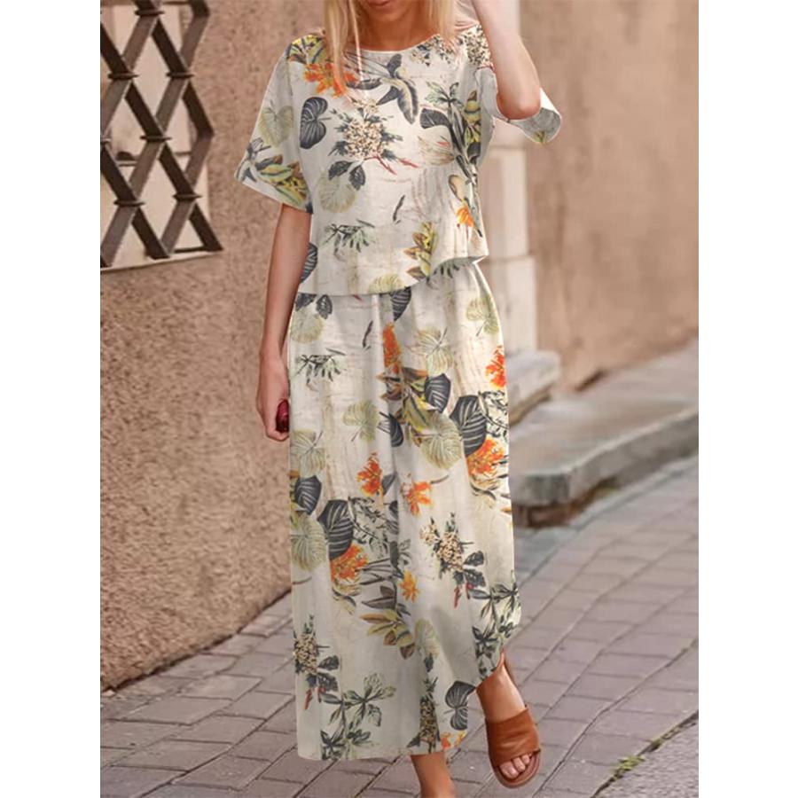 【並行輸入品】ZANZEA Women's Floral 2 Piece Outfits Sets Summer Tracksuits Cas