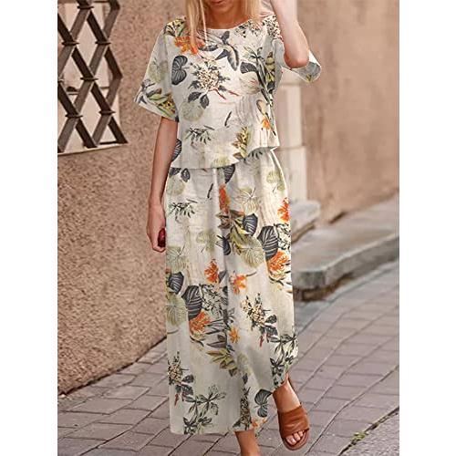【並行輸入品】ZANZEA Women's Floral 2 Piece Outfits Sets Summer Tracksuits Cas