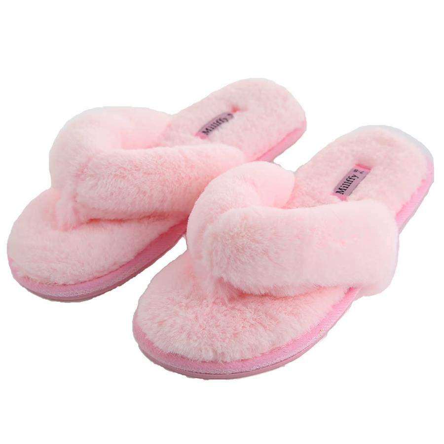 【並行輸入品】Kathyland girls fluffy flip flop slippers for women indoor outdo_3